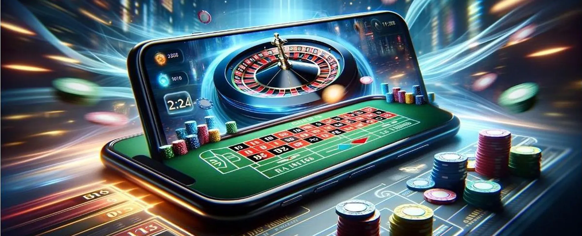 Dynamic background for 8K8 Casino Link, showing vibrant online gaming